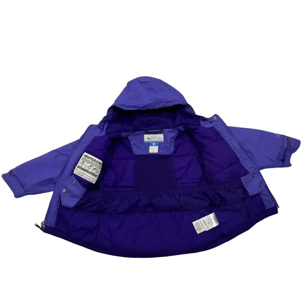 Columbia Toddler 3T Hooded Rain Windbreaker Jacket Purple Navy